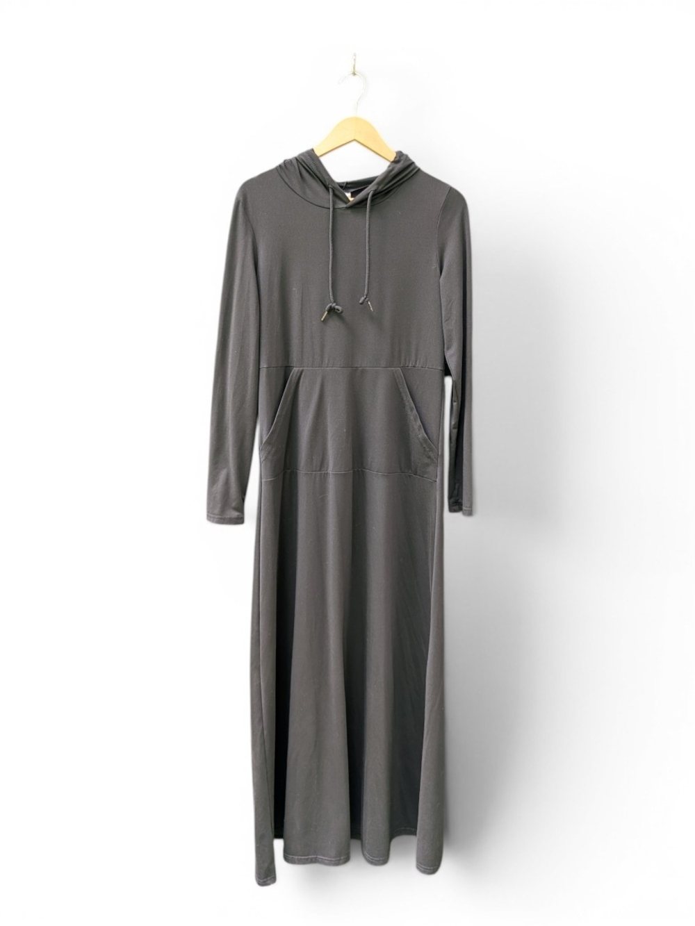 Everyday Hooded Maxi Dress in Charcoal
